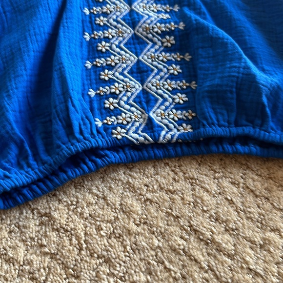 Zara Royal Blue Boho Style Girls Blouse - Picture 3 of 3